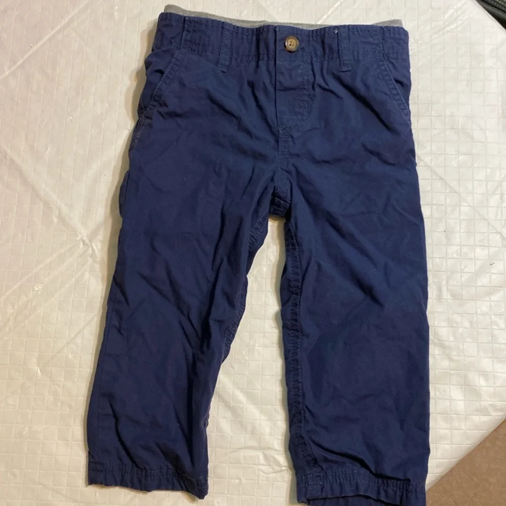 OshKosh B'gosh Red and Blue Plaid Button Down Shirt & lined Pants 24 month
